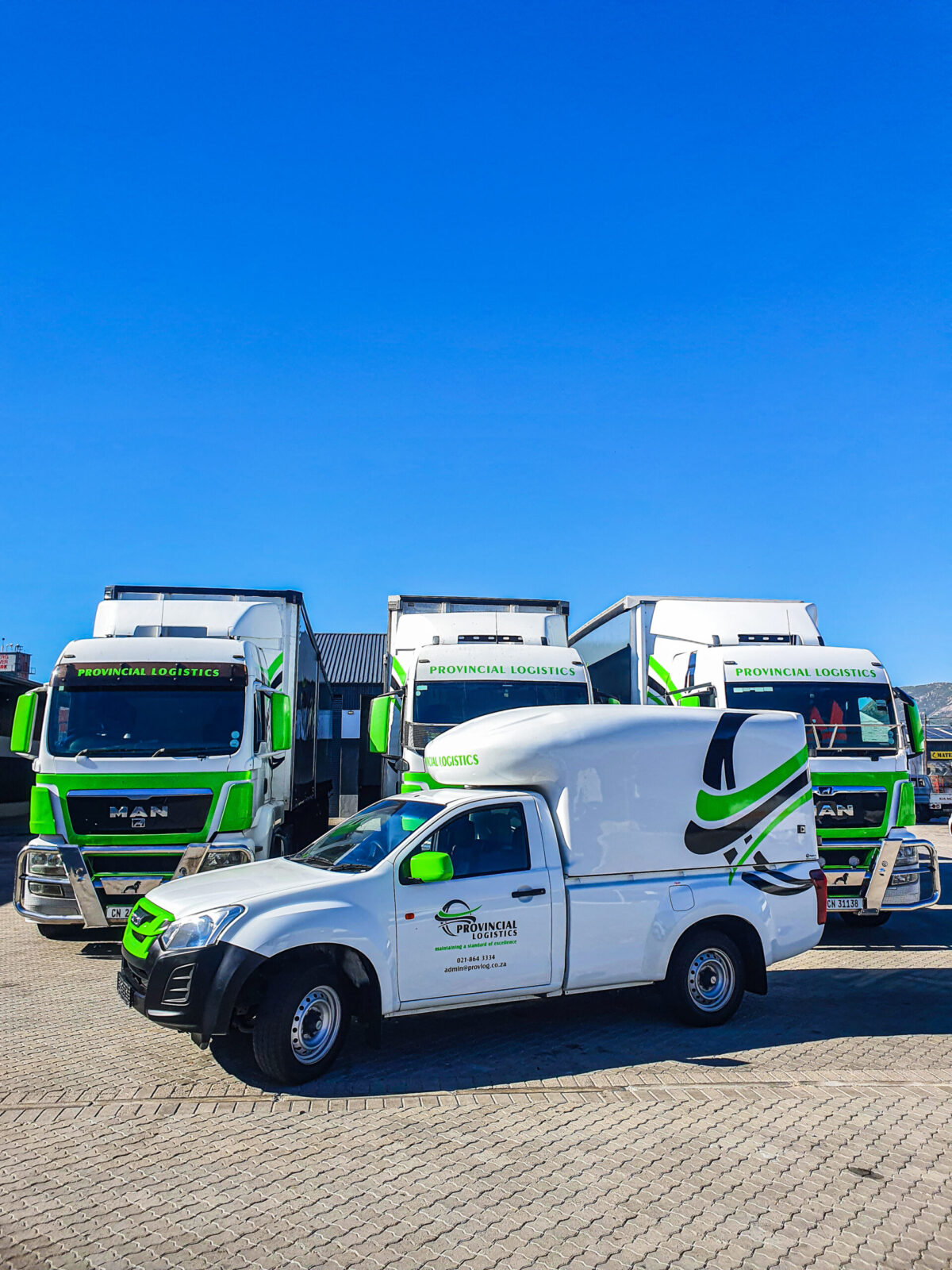 Provincial Logistics fleet in the yard